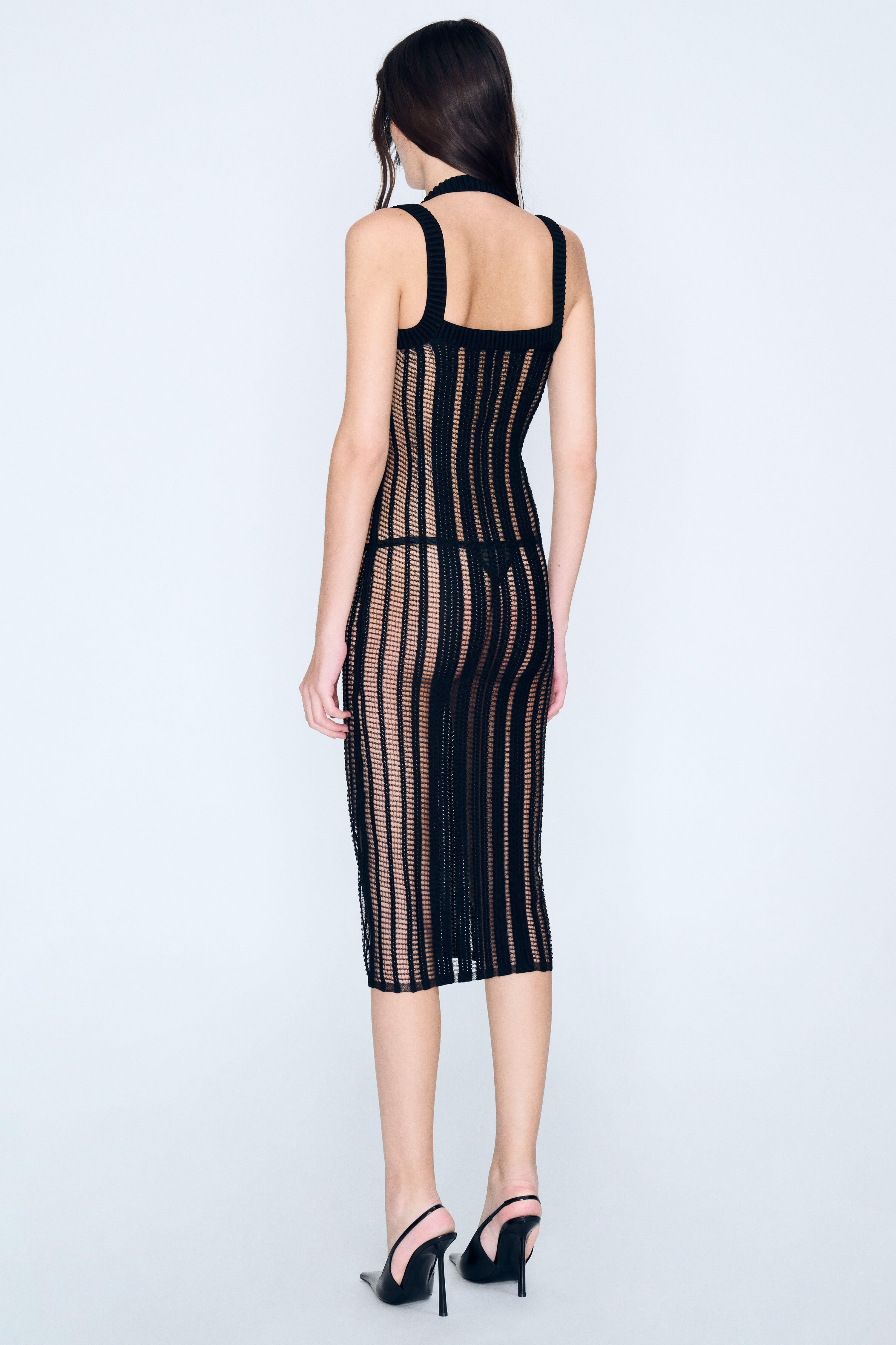 Product Gallery Media 2 Veiled Midi Dress in Black