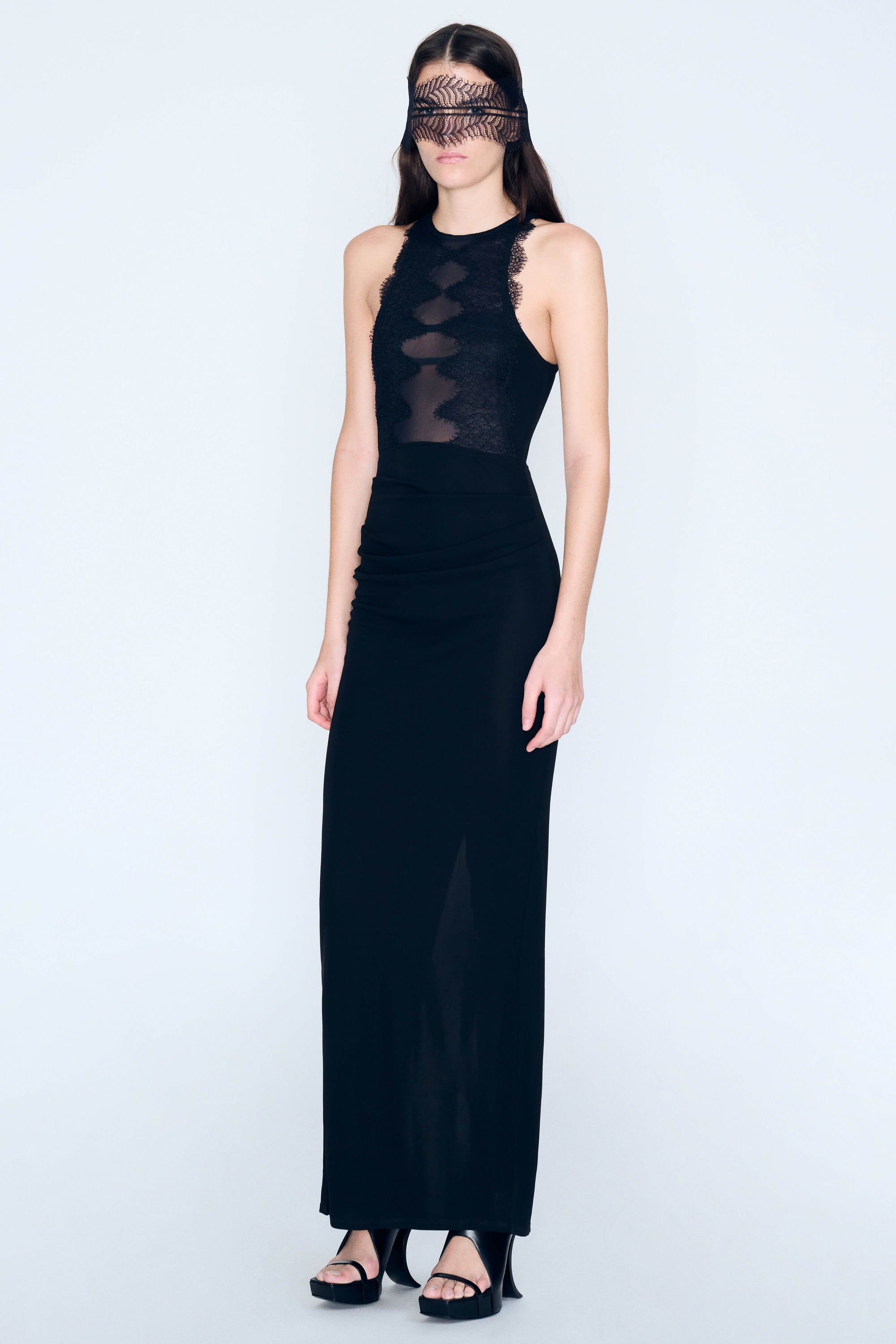 Wave Lace Evening Dress