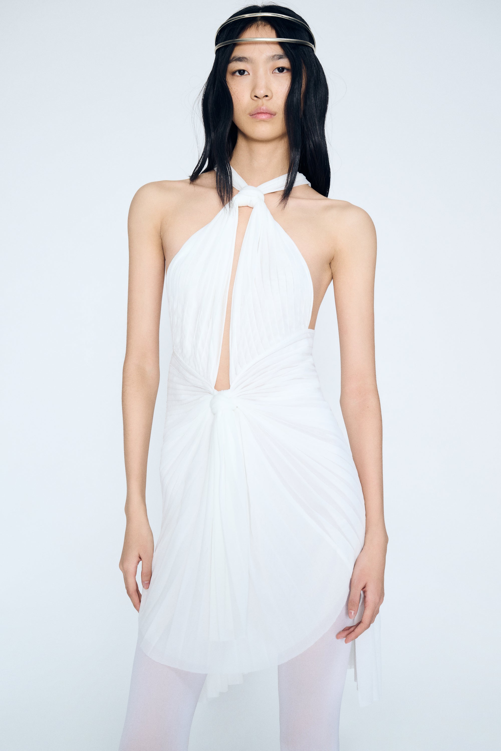 Pleated Drape Dress