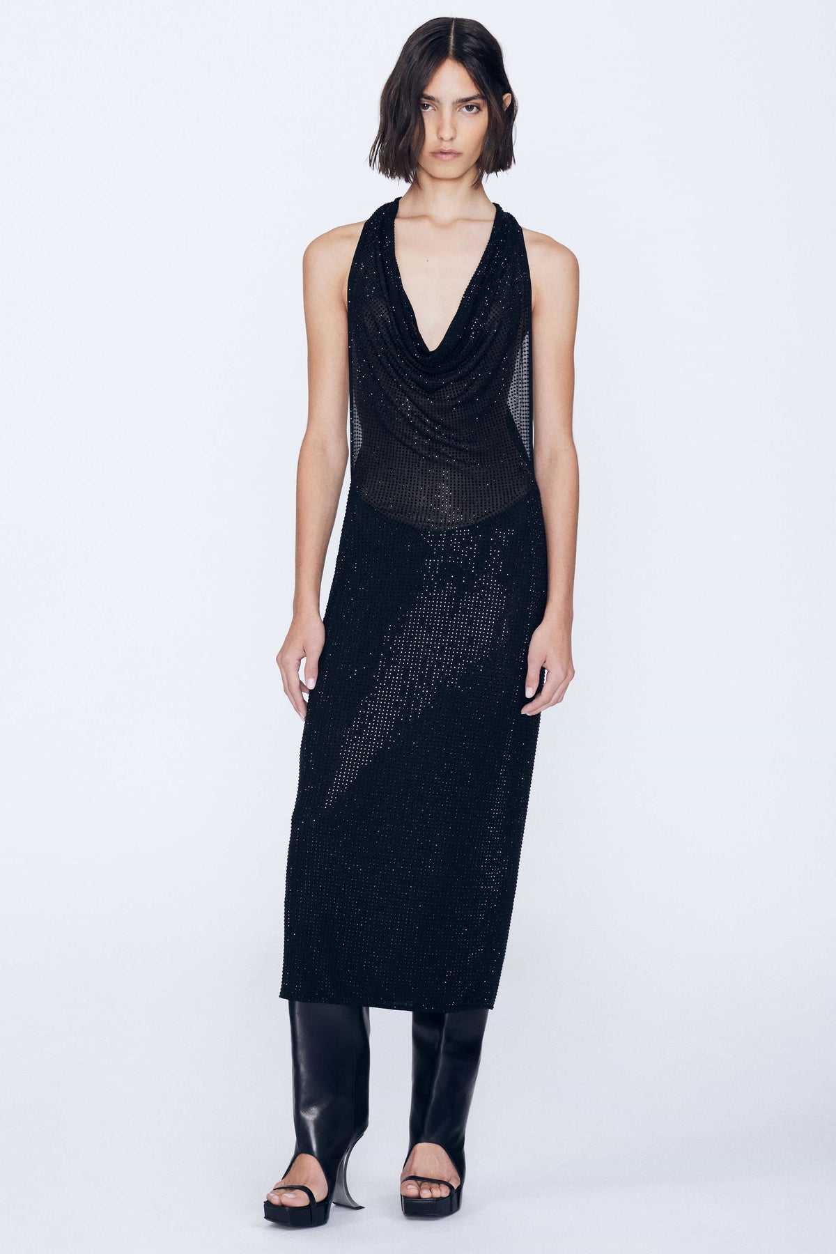 Layered Cowl Dress