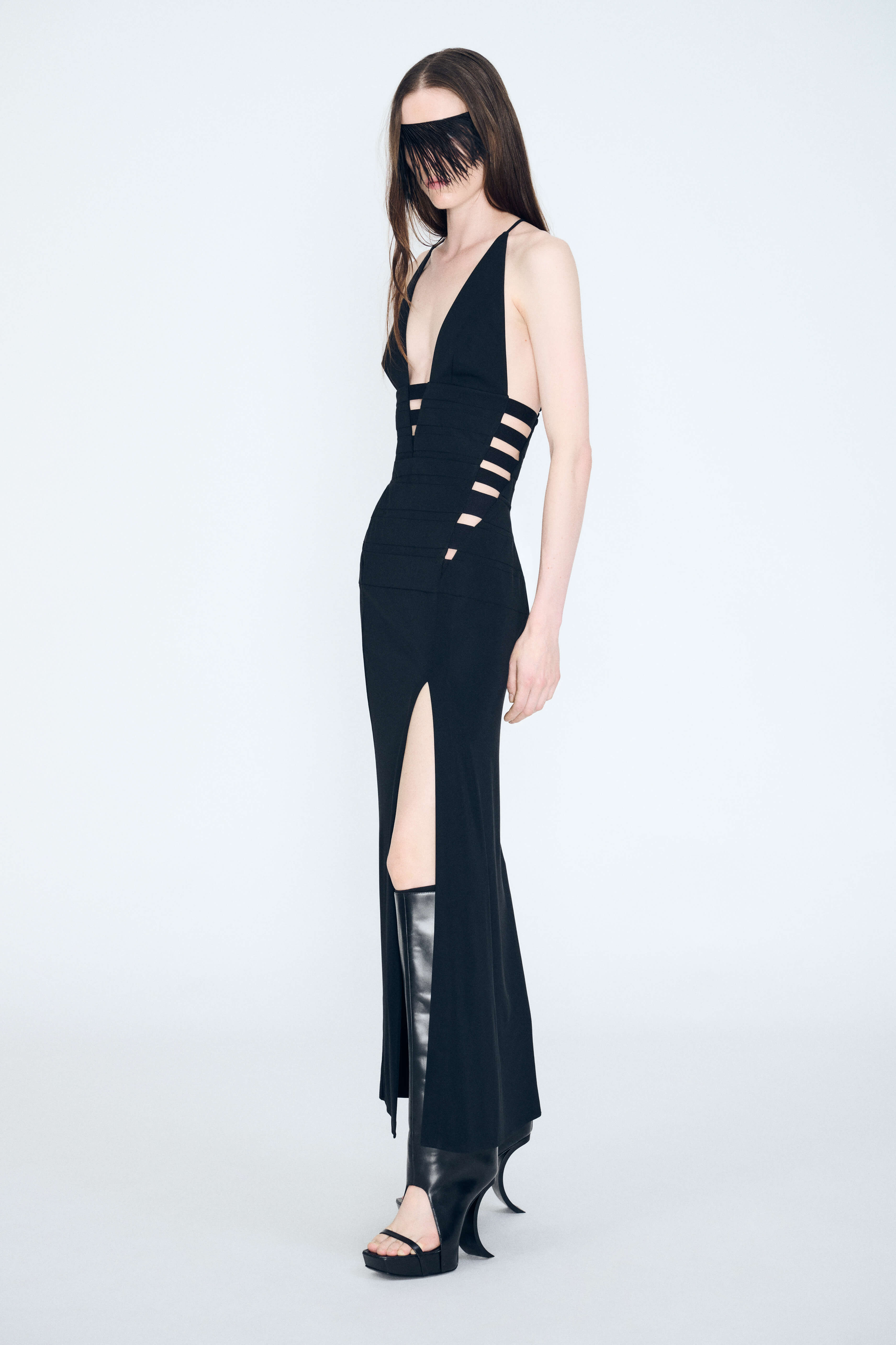 Product Gallery Media 1 Deep-v Brace Dress in Black