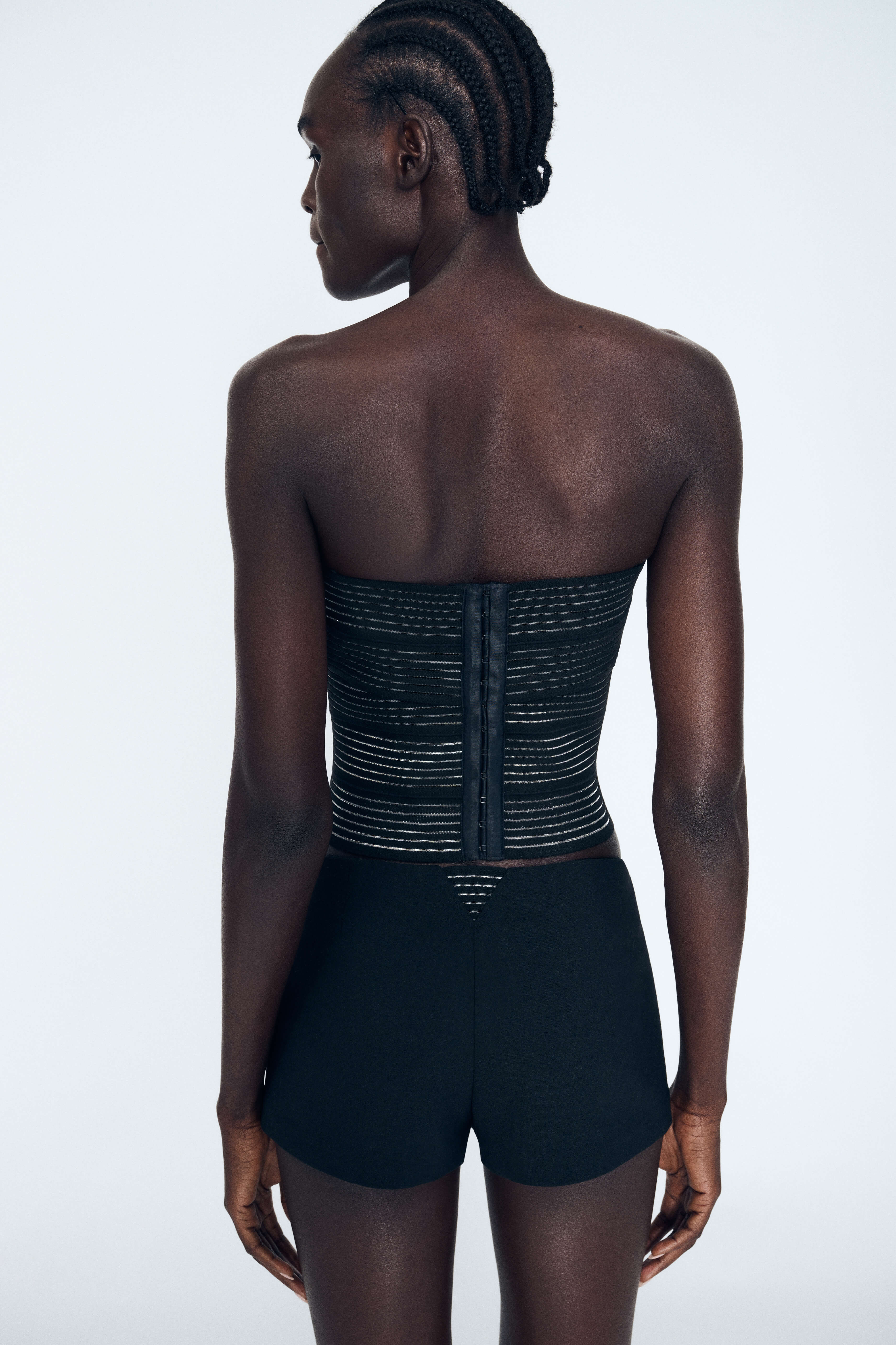 Product Gallery Media 4 Brace Waist Tailored Shorts in Black