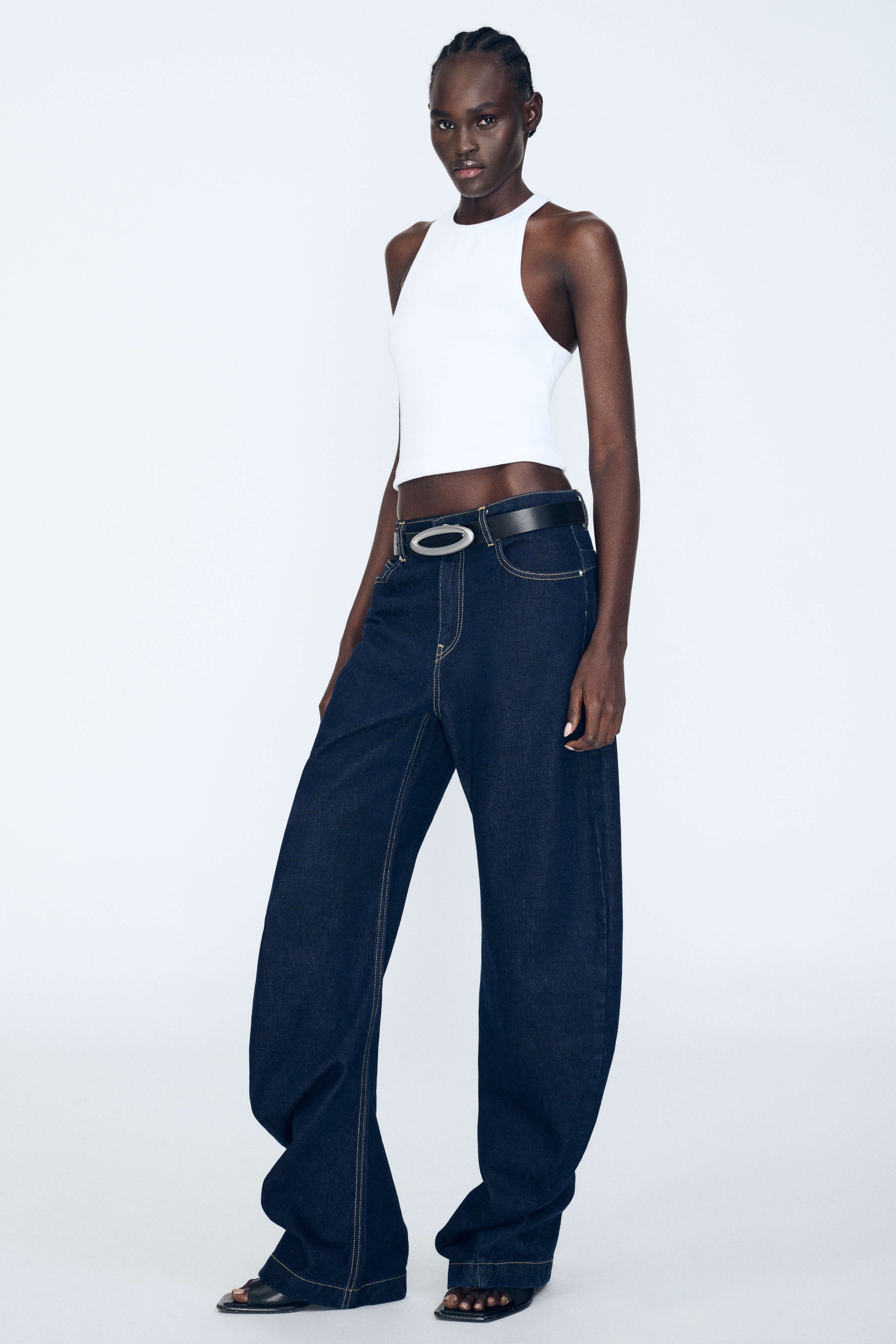 Banana Twist Flare Jean in Indigo