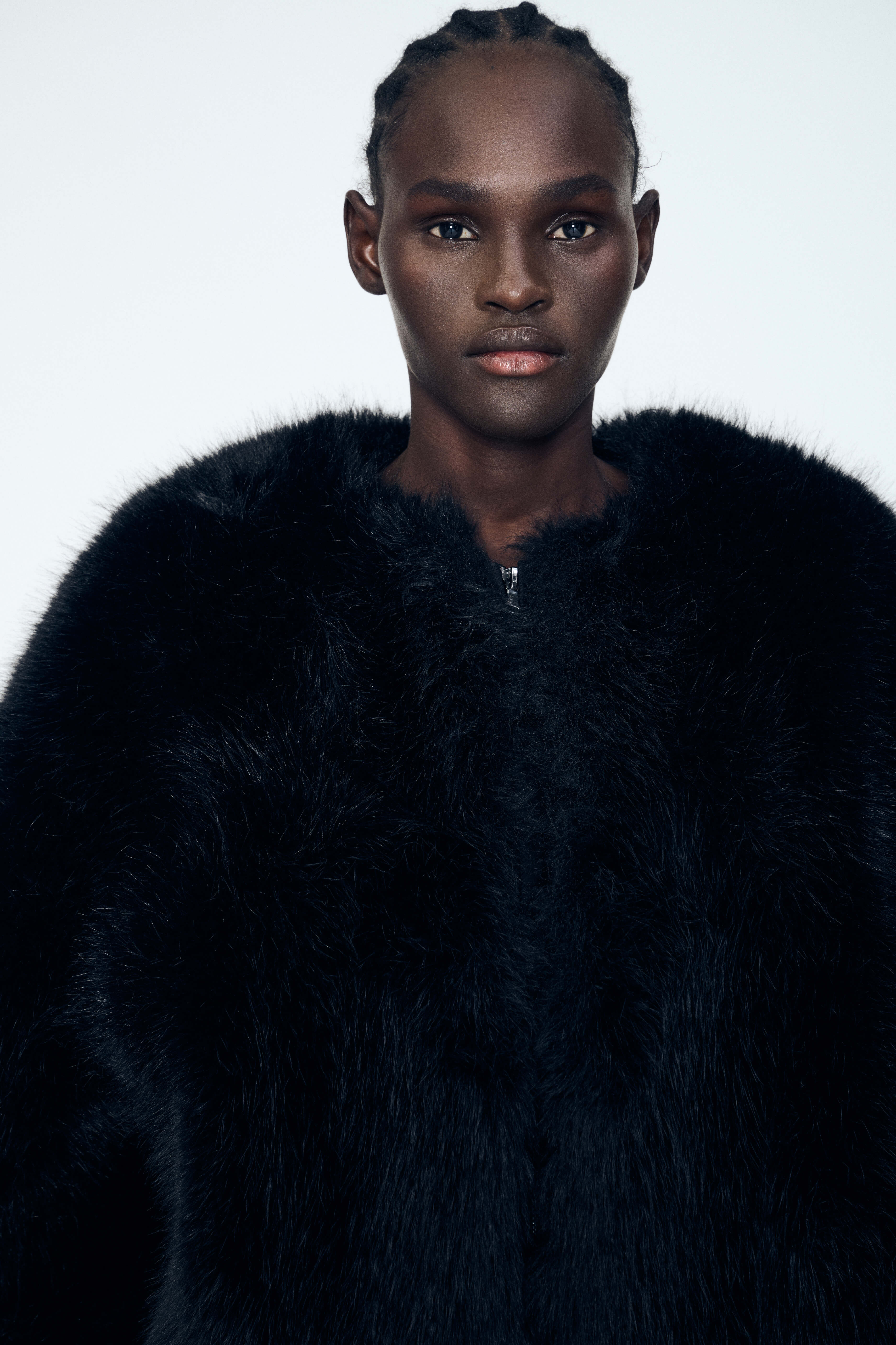 Product Gallery Media 4 Long Hair Faux Fur Bomber in Black