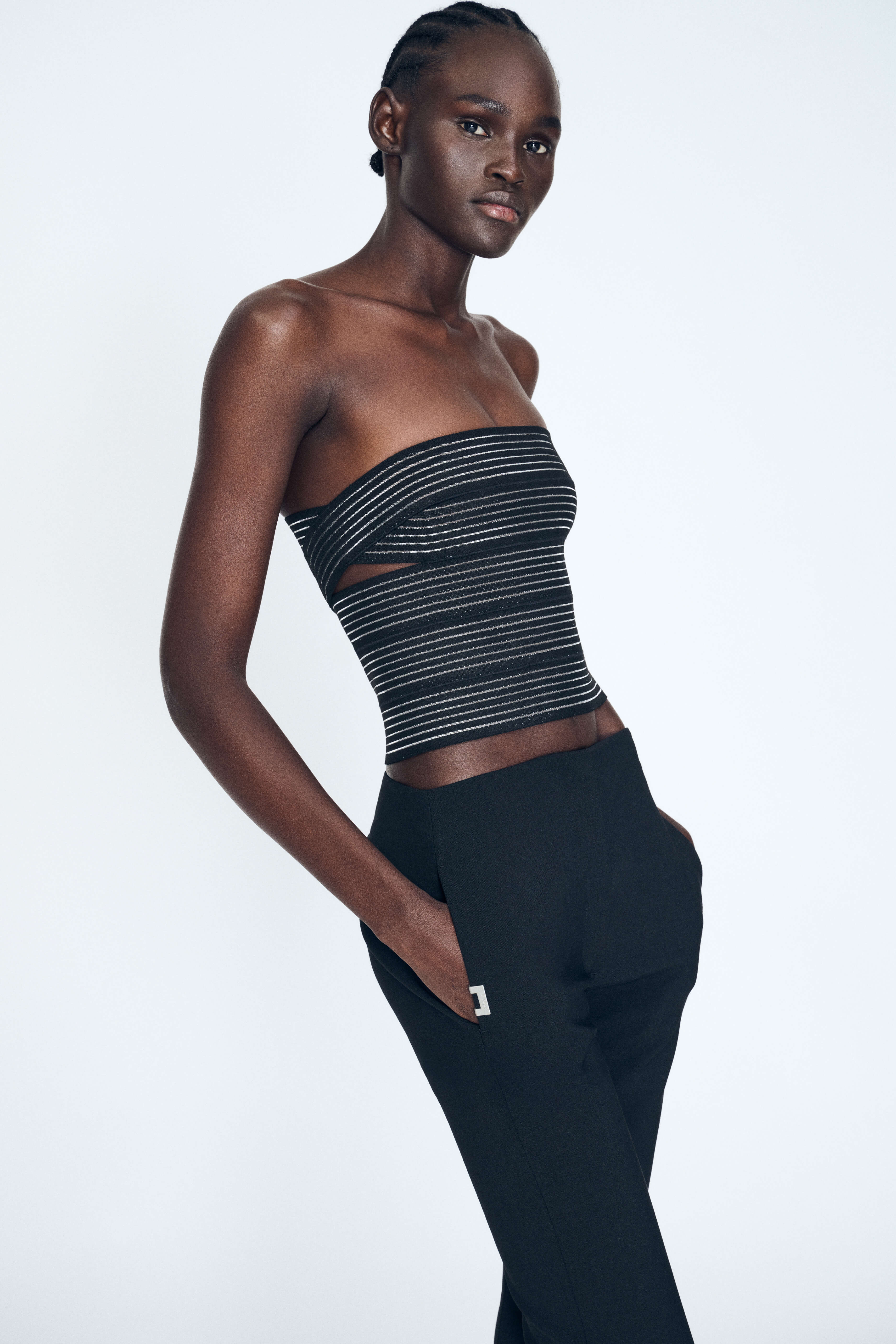 Product Gallery Media 3 Brace Waist Slim Trouser in Black