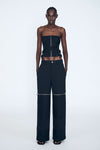 Flex Waist Zip Cargo Pant in Black