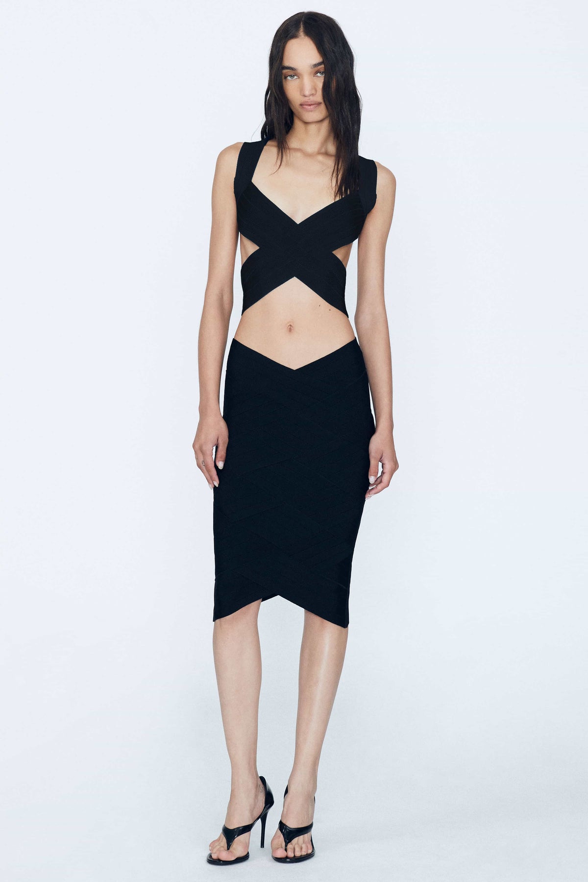 Bandage Weave Midi Skirt