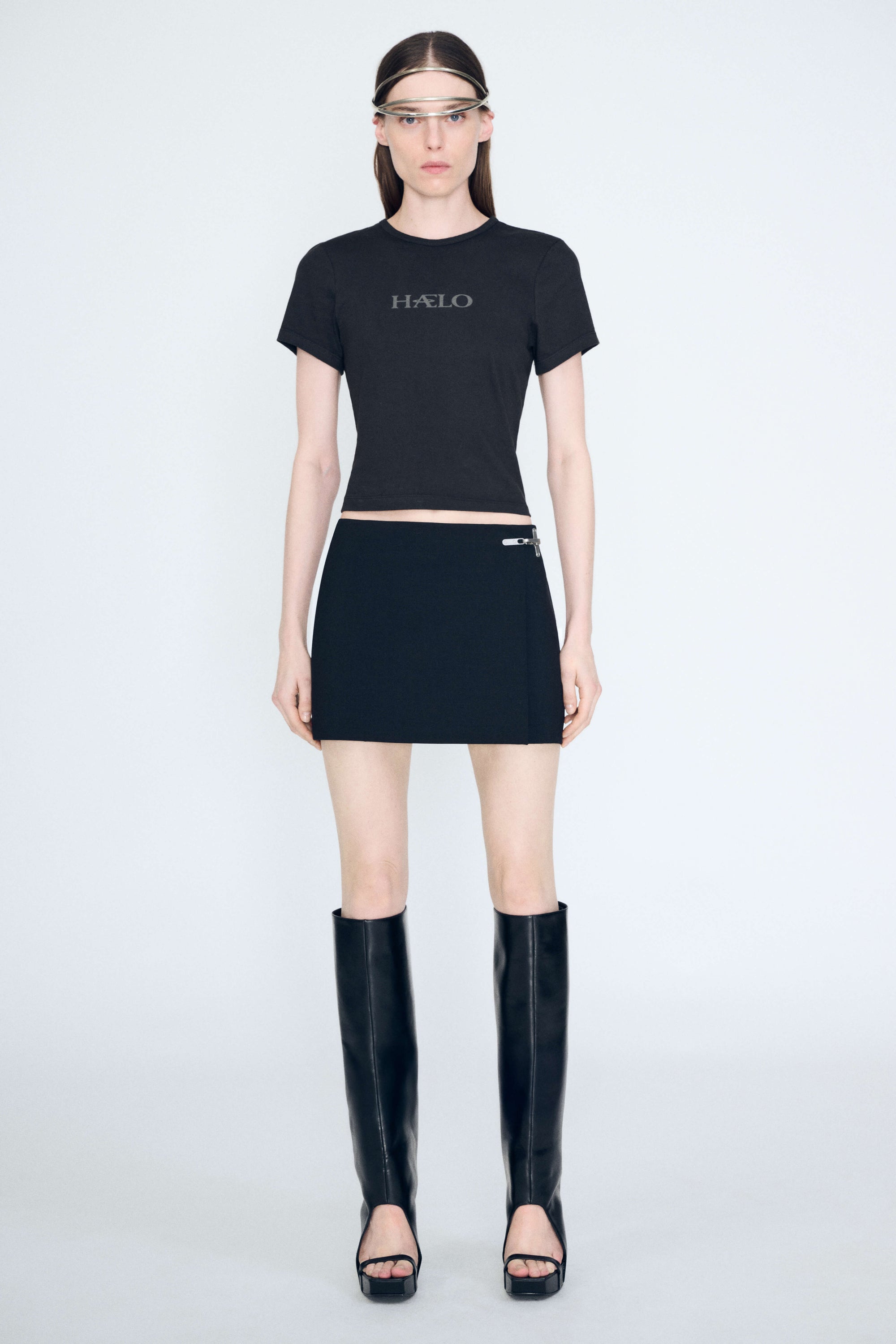 Lock Construct Skirt in Black