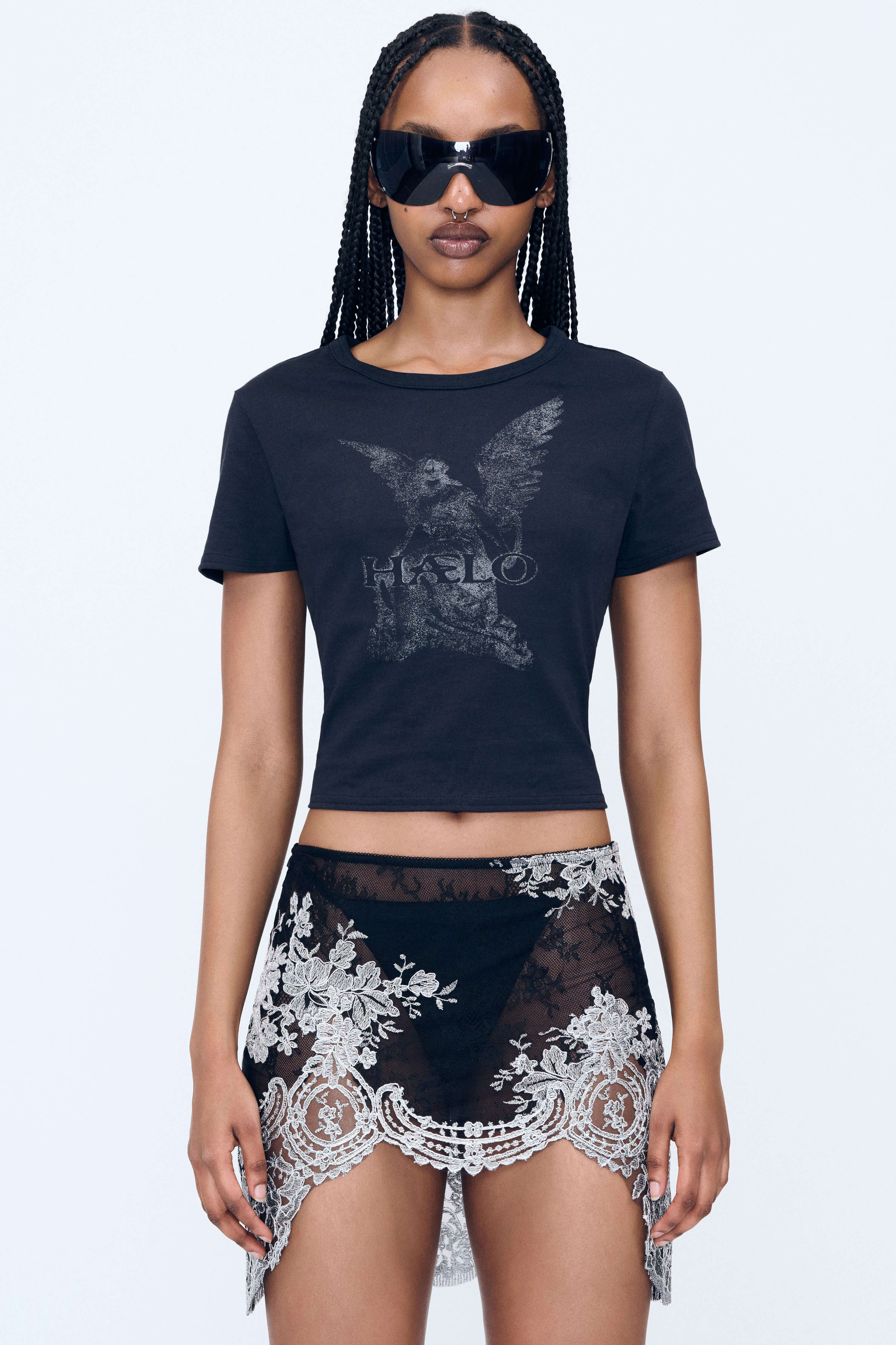 Product Gallery Media 5 Metallic Lace Mini Skirt