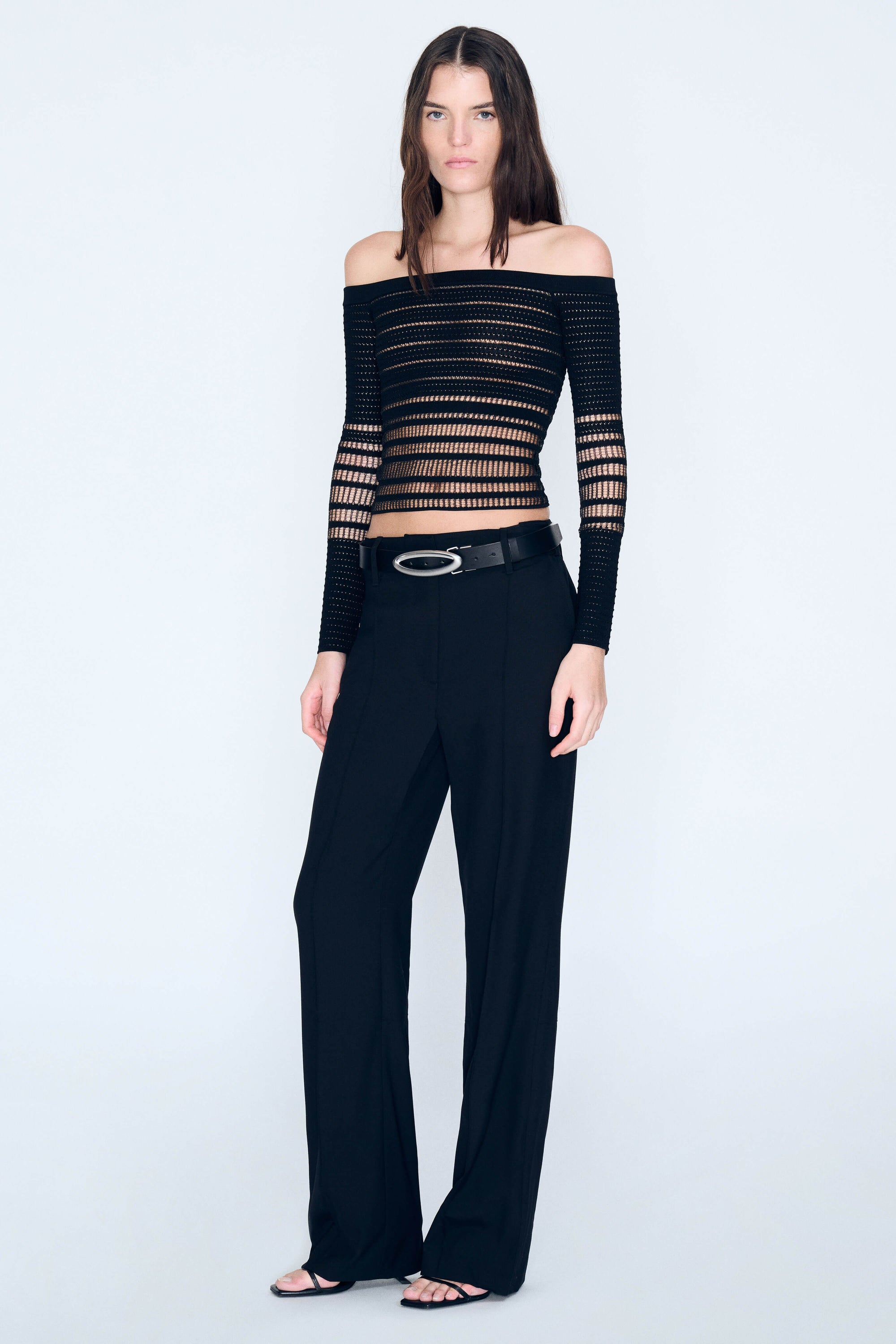 Veiled LS Top in Black