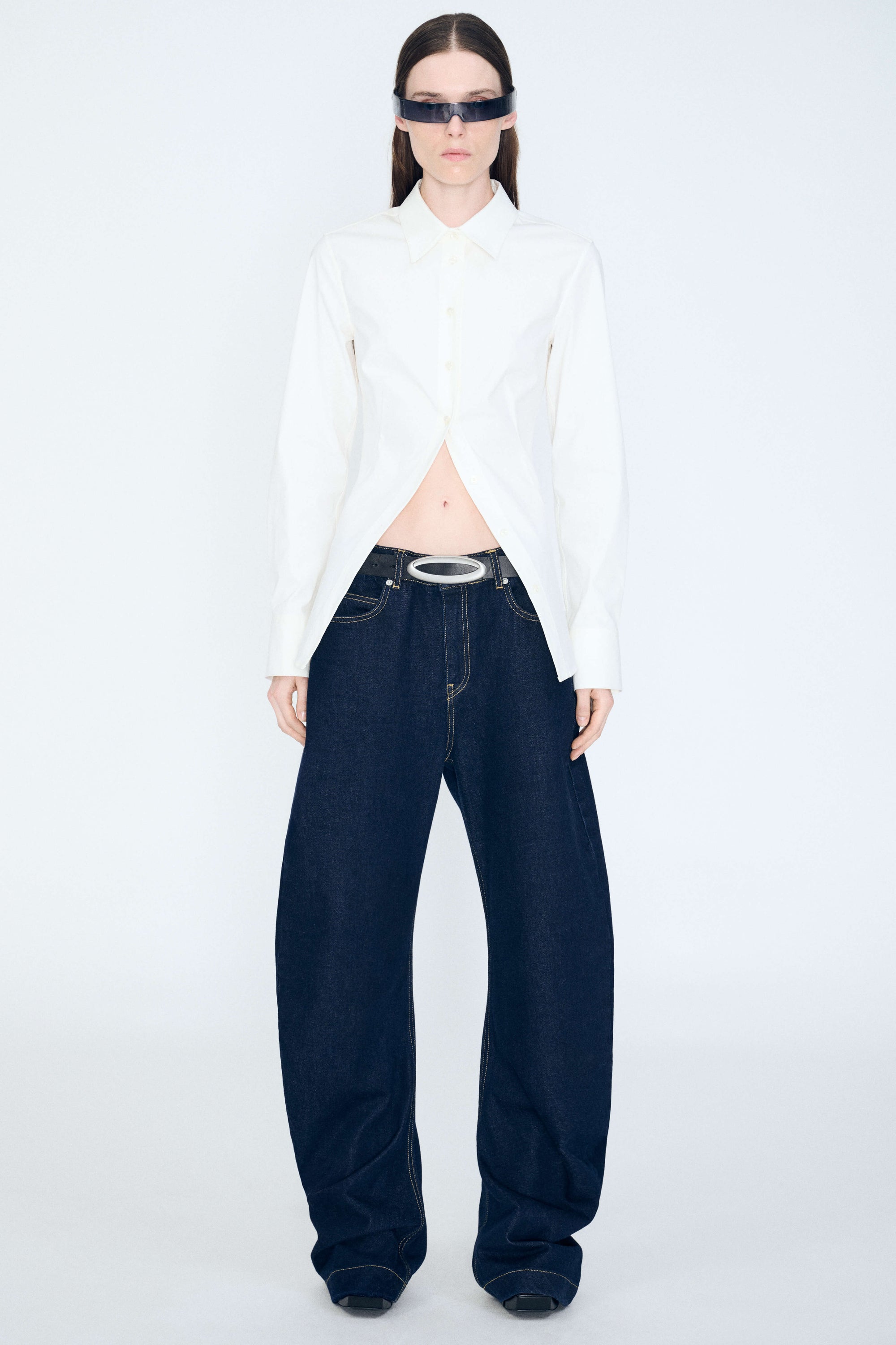 Cinch Back Shirt in White