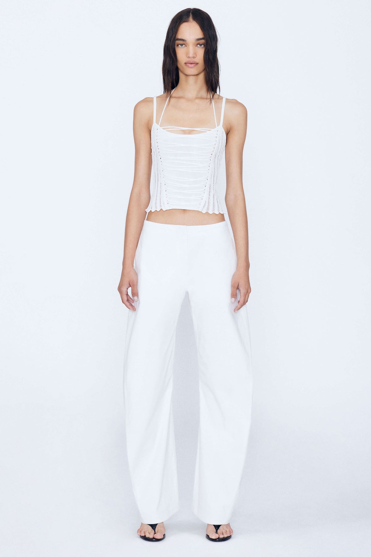 Laced Chevron Halter Top Front