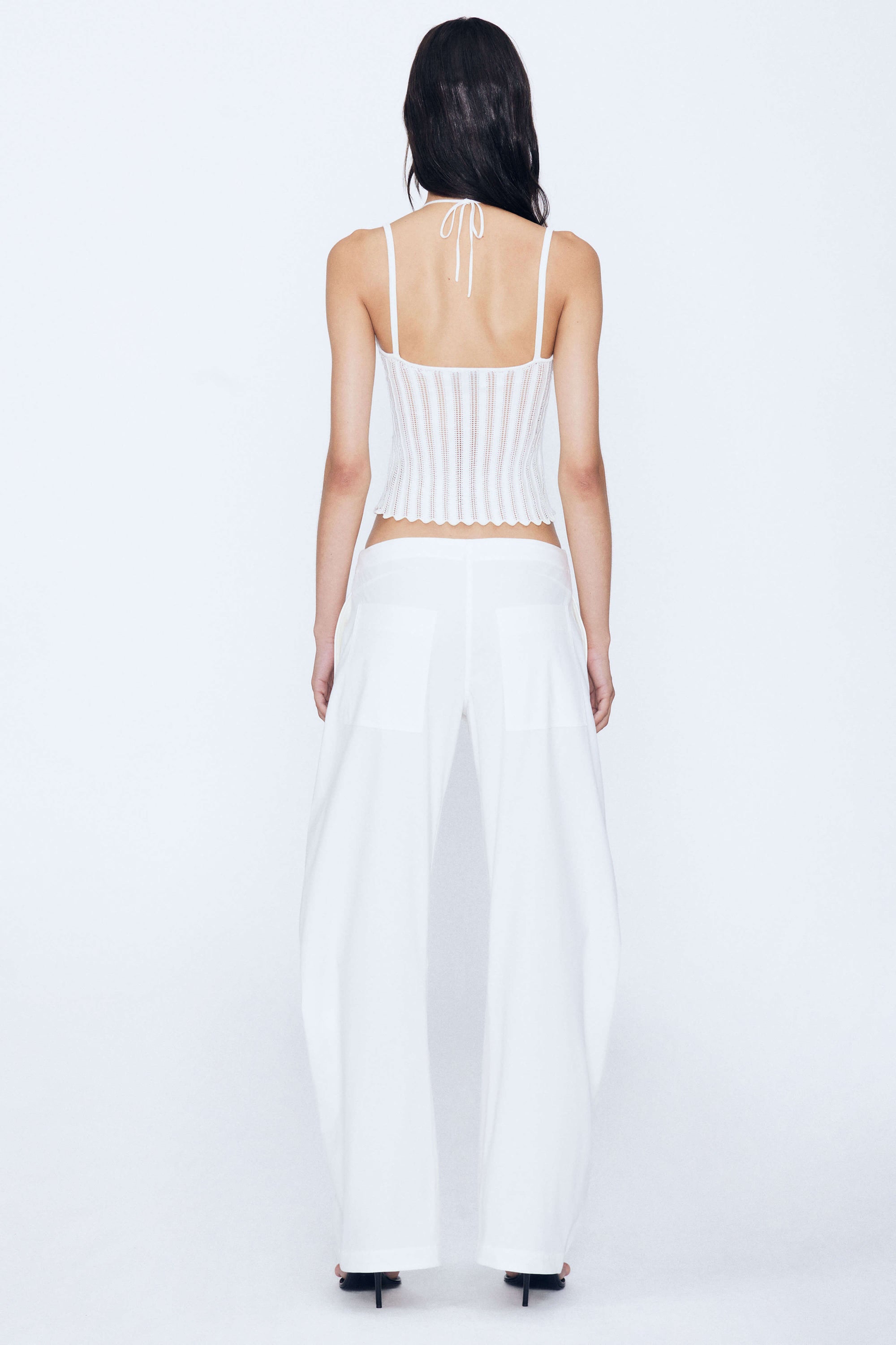 Laced Chevron Halter Top