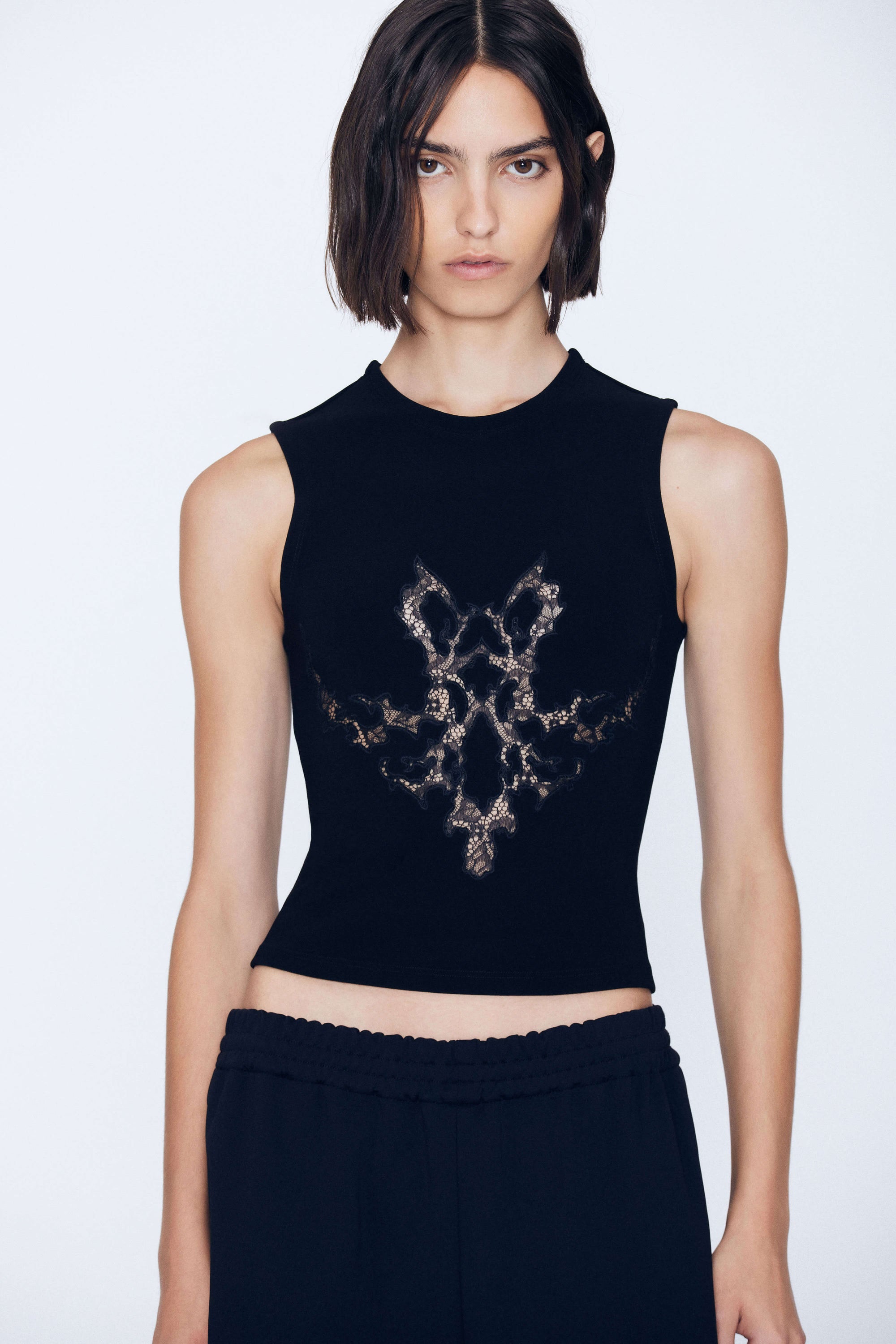 Inverted Lace Cutoff