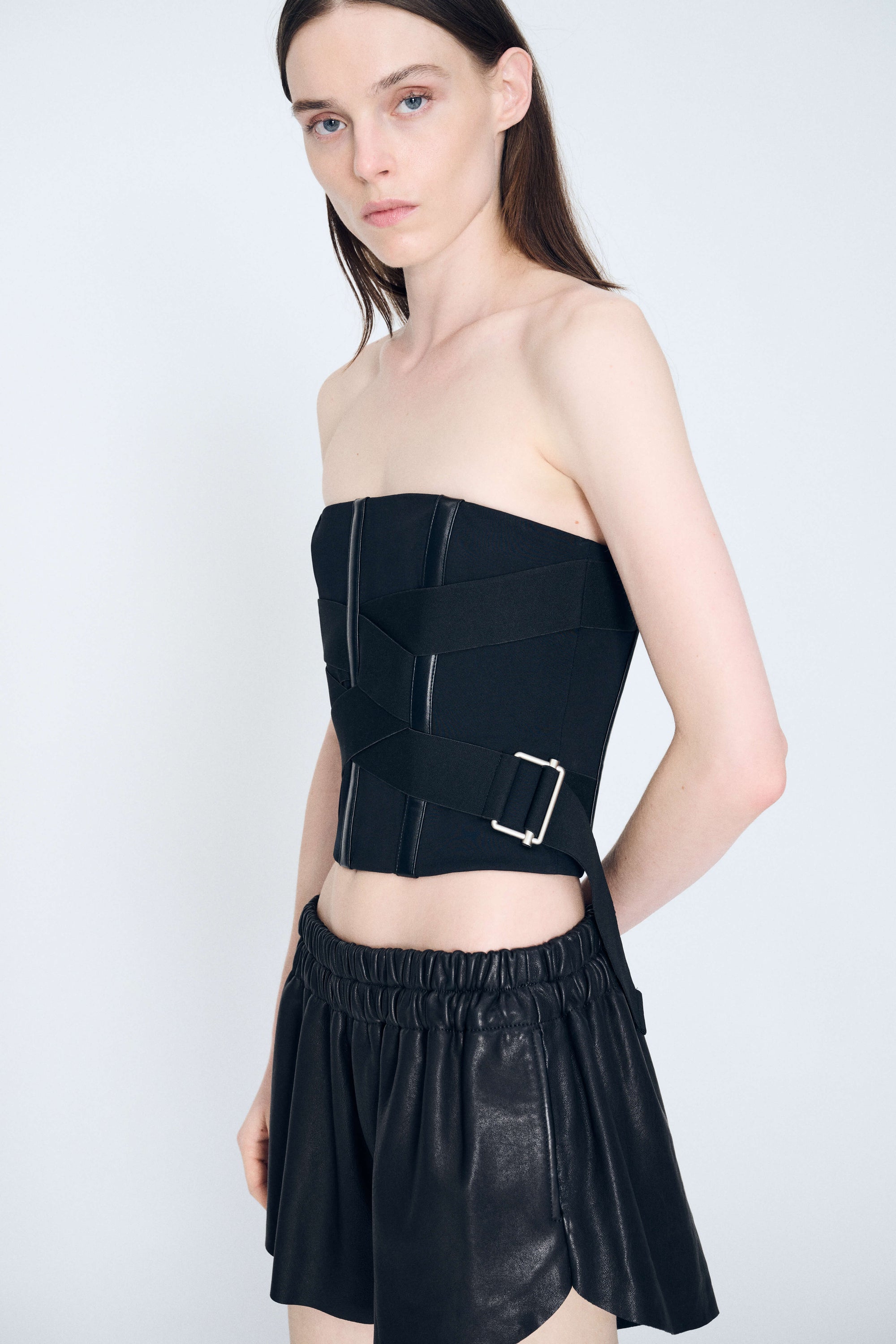 Interwoven Brace Top in Black