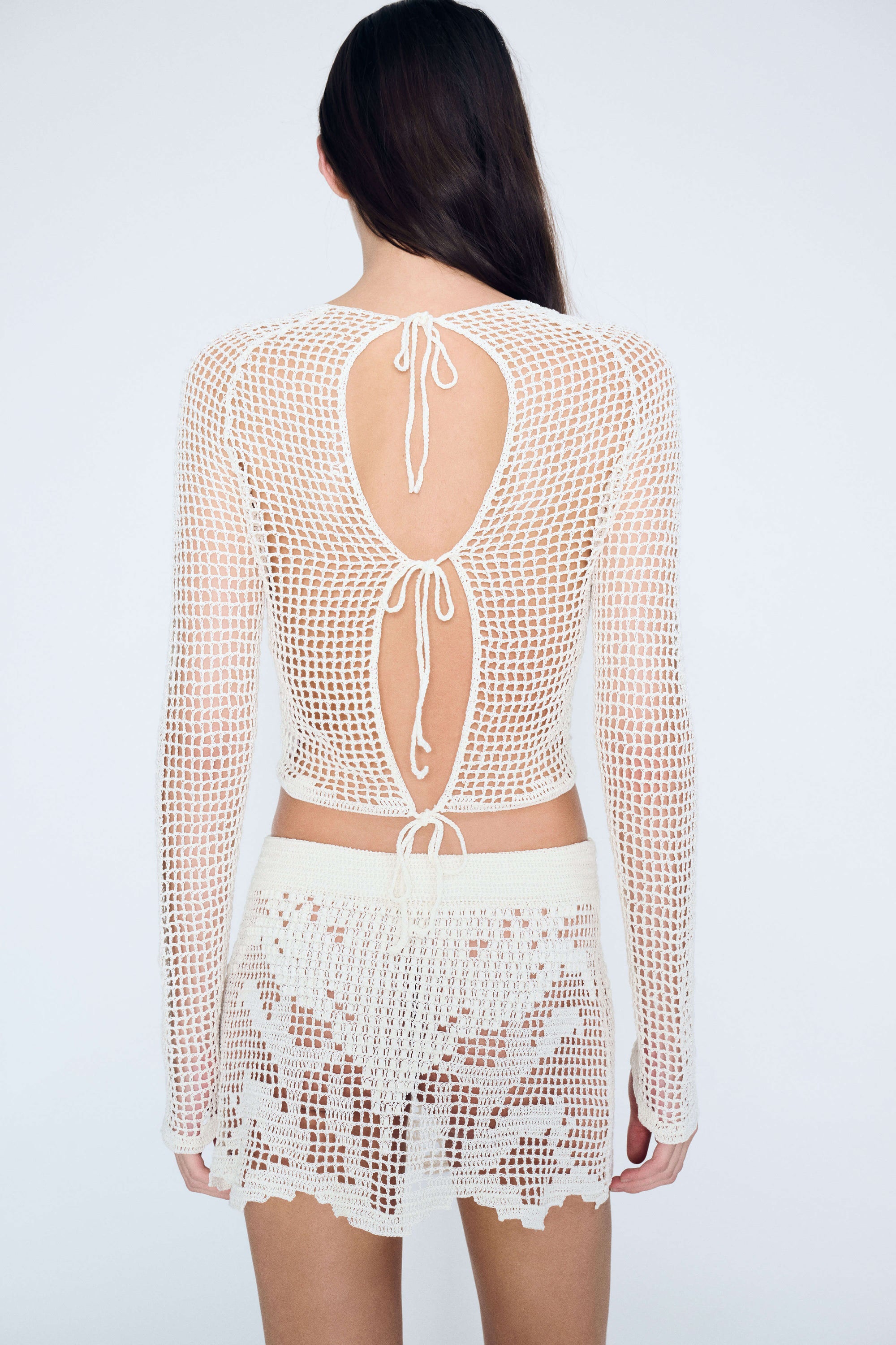 Crochet LS Top in Ivory